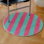 Abstract Chequerboard Design Circular Rug tag1