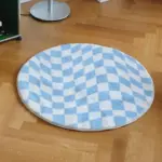 Abstract Chequerboard Design Circular Rug tag1