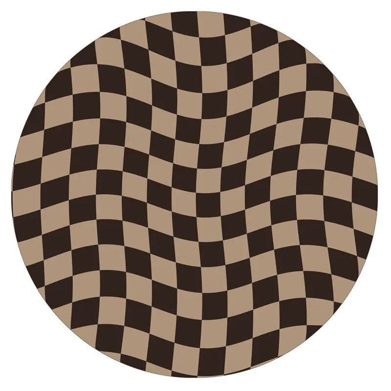 Abstract Chequerboard Design Circular Rug -  - #tag1#