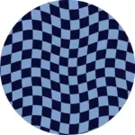 Abstract Chequerboard Design Circular Rug tag1
