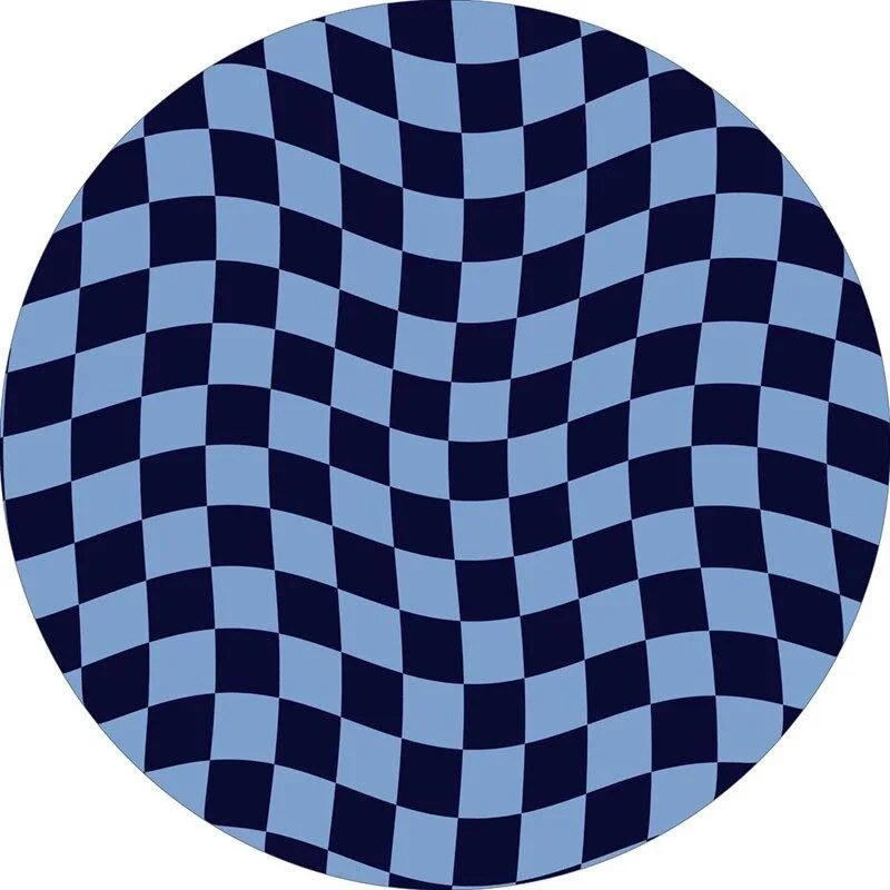 Abstract Chequerboard Design Circular Rug -  - #tag1#