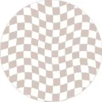 Abstract Chequerboard Design Circular Rug tag1