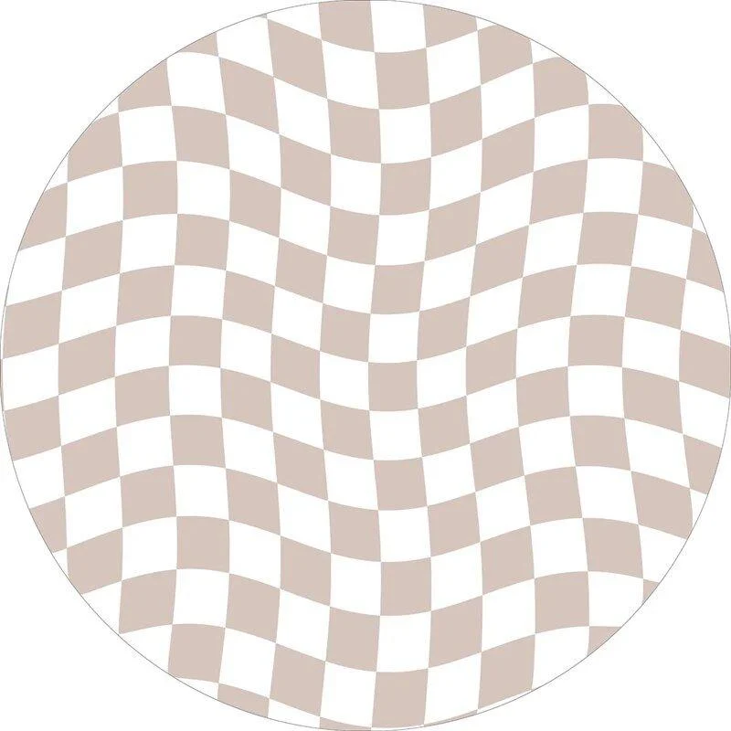 Abstract Chequerboard Design Circular Rug -  - #tag1#