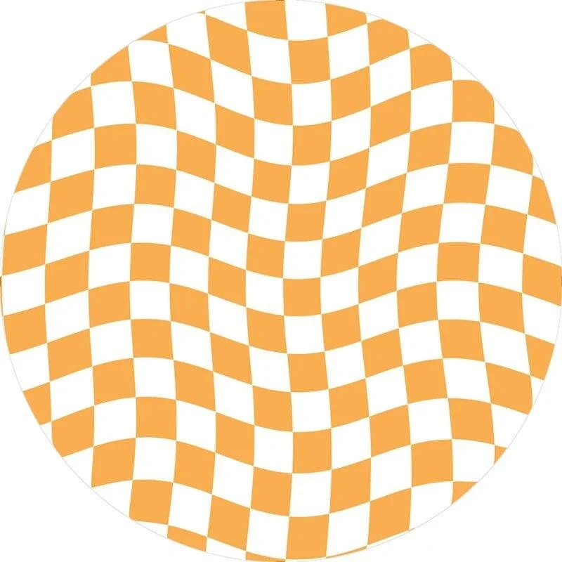 Abstract Chequerboard Design Circular Rug -  - #tag1#