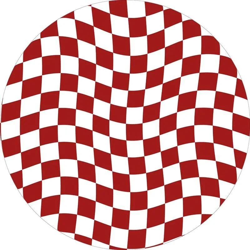 Abstract Chequerboard Design Circular Rug -  - #tag1#