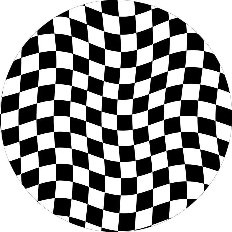 Abstract Chequerboard Design Circular Rug -  - #tag1#
