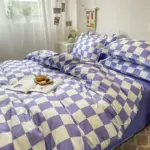 Abstract Chequerboard Single Bedding Set tag1