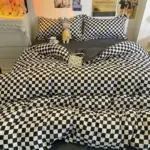 Abstract Chequerboard Single Bedding Set tag1