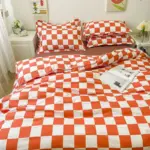 Abstract Chequerboard Single Bedding Set tag1