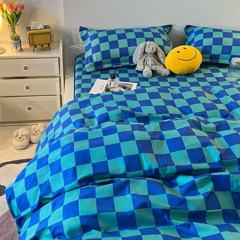 Abstract Chequerboard Single Bedding Set -  - #tag1#