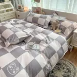 Abstract Chequerboard Single Bedding Set tag1