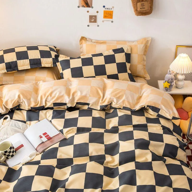 Abstract Chequerboard Single Bedding Set -  - #tag1#