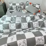 Abstract Chequerboard Single Bedding Set tag1