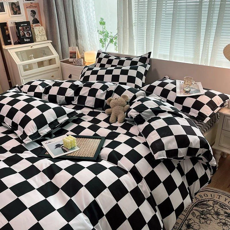 Abstract Chequerboard Single Bedding Set -  - #tag1#