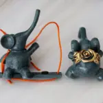 Abstract Elephant Family Figurines