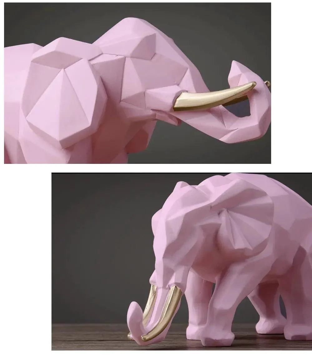 Abstract Elephant Figurine Set -