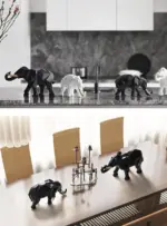 Abstract_Elephant_Figurine_Set_-_-4118363 Abstract Elephant Figurine Set