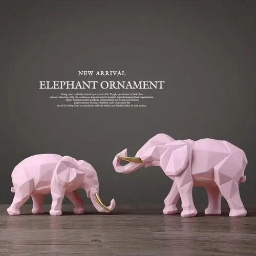 Abstract Elephant Figurine Set -