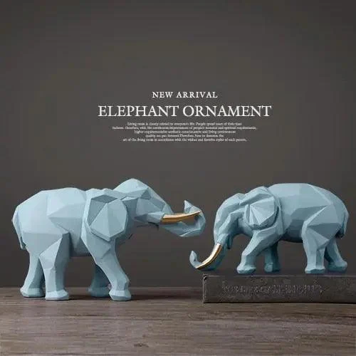 Abstract Elephant Figurine Set -