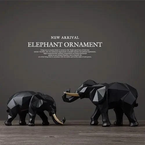 Abstract Elephant Figurine Set -