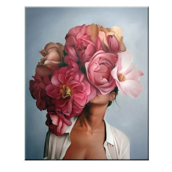 Abstract Flower Avatar Girl Canvas Painting Wall Painting Print Poster Wall Art Bedroom Living Room Modern Home Decoration -  - #tag1#