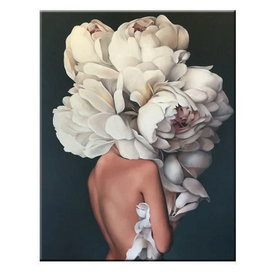 Abstract Flower Avatar Girl Canvas Painting Wall Painting Print Poster Wall Art Bedroom Living Room Modern Home Decoration -  - #tag1#