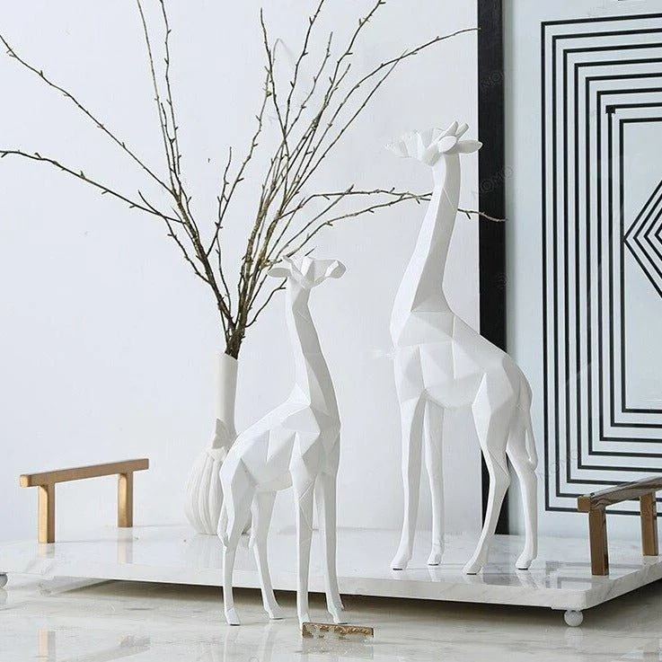 Abstract Geometric  Giraffe Statue -