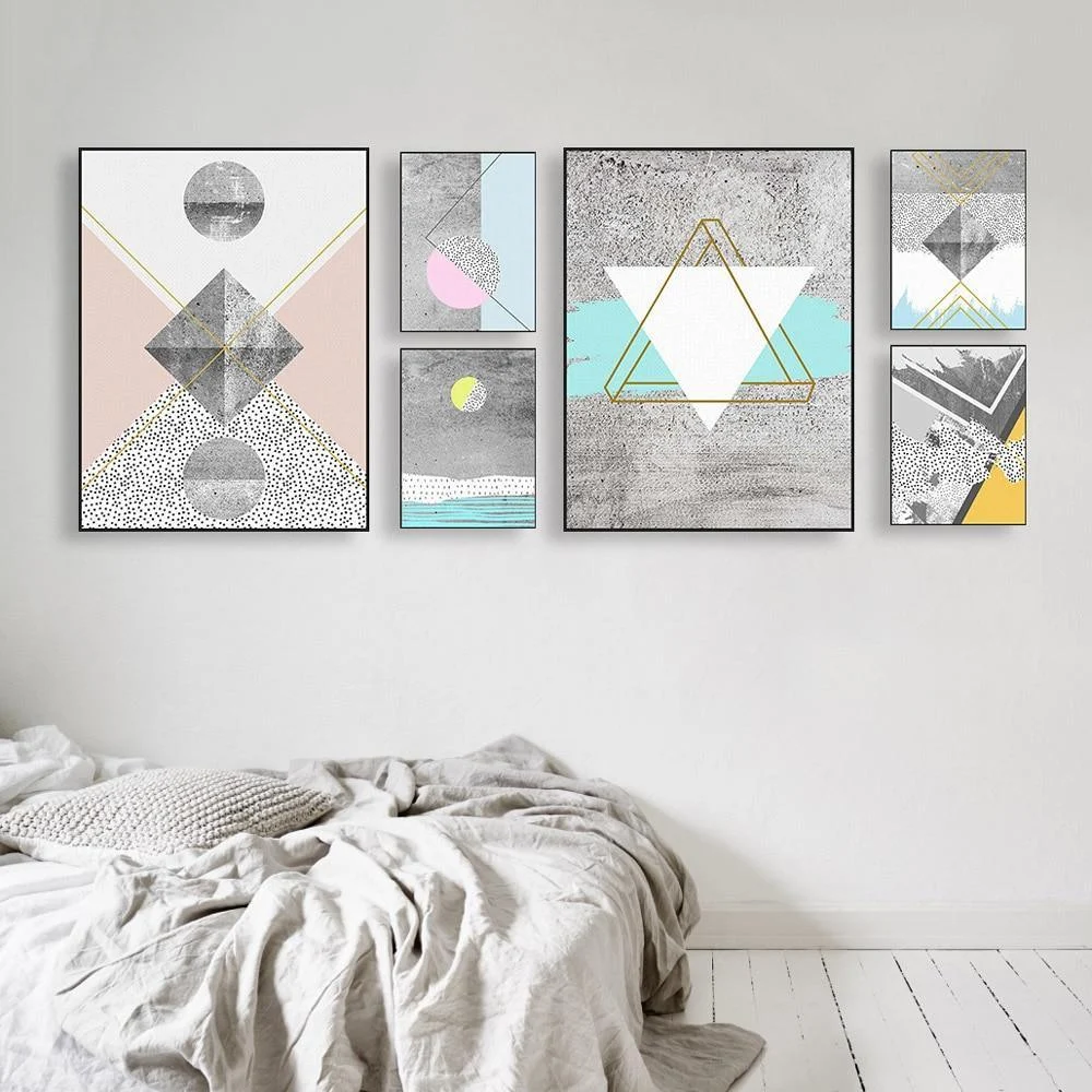 Abstract Geometric Texture Shape Large Canvas Art Poster Print Wall Picture Painting Modern Nordic Living Room Decor -  - #tag1#