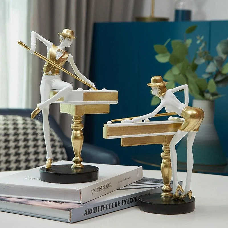 Abstract Golden Snooker Player Figurines -  - #tag1#