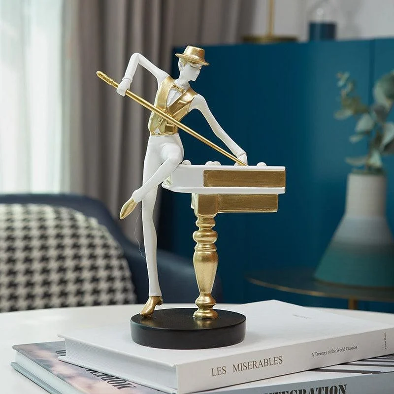 Abstract Golden Snooker Player Figurines -  - #tag1#