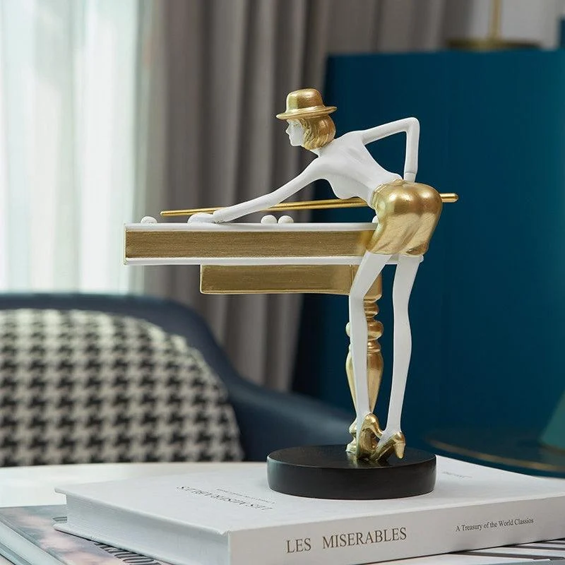 Abstract Golden Snooker Player Figurines -  - #tag1#