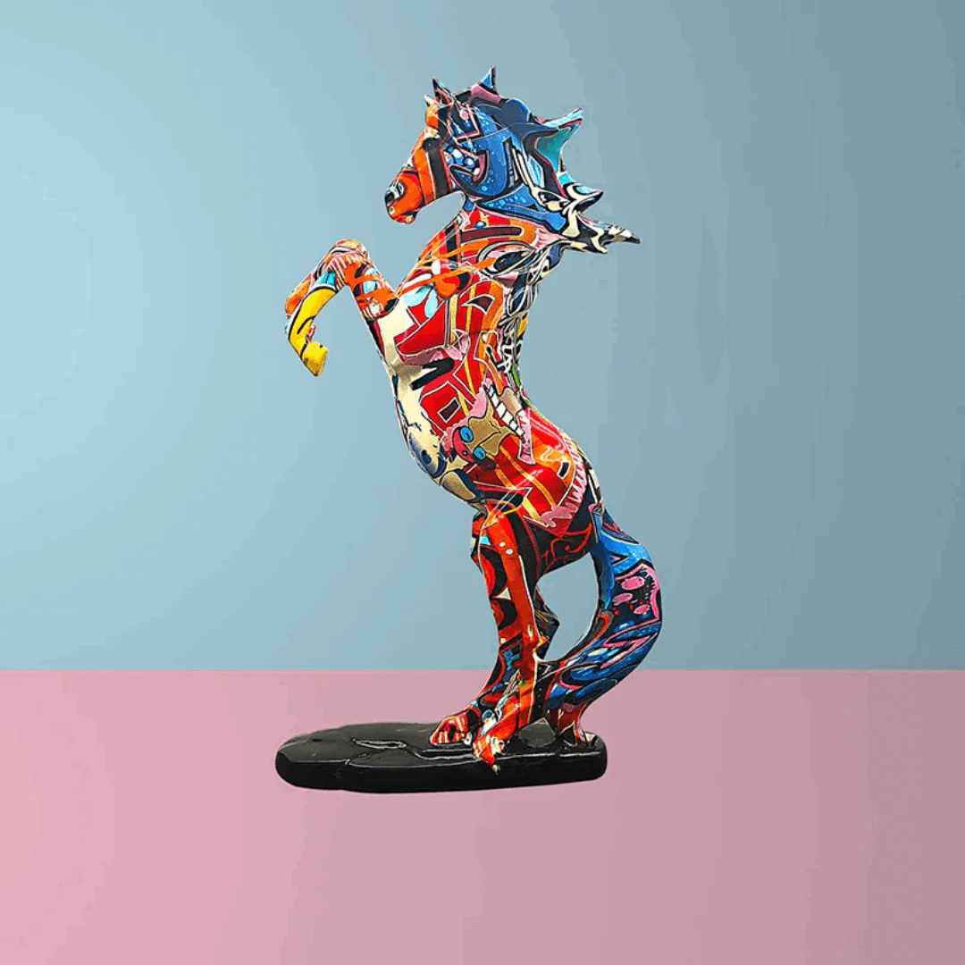 Abstract Graffiti Horse Figurine -