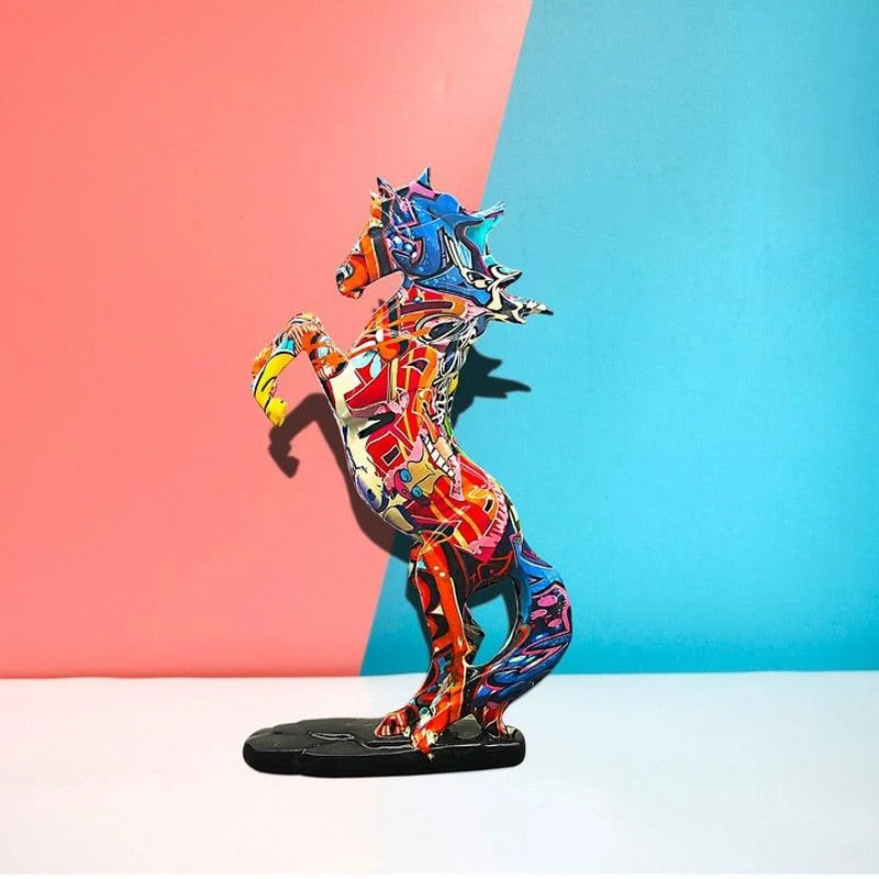 Abstract Graffiti Horse Figurine -