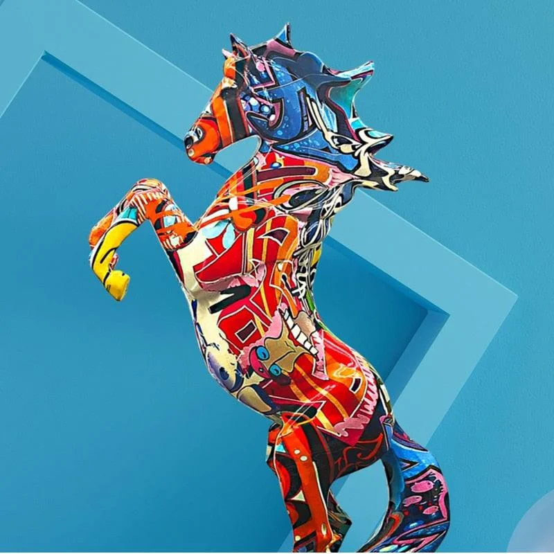 Abstract Graffiti Horse Figurine -