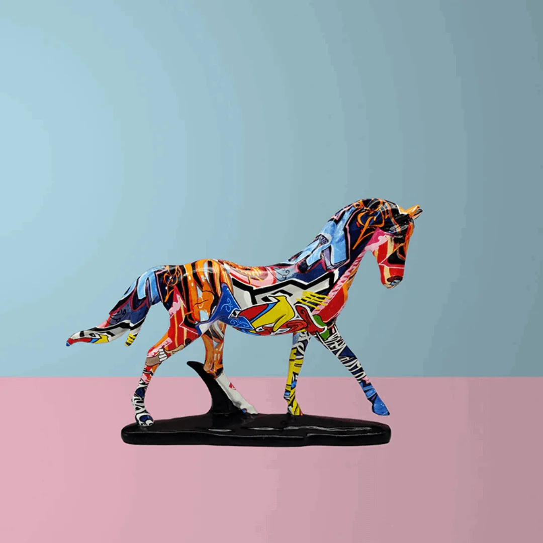 Abstract Graffiti Horse Figurine -