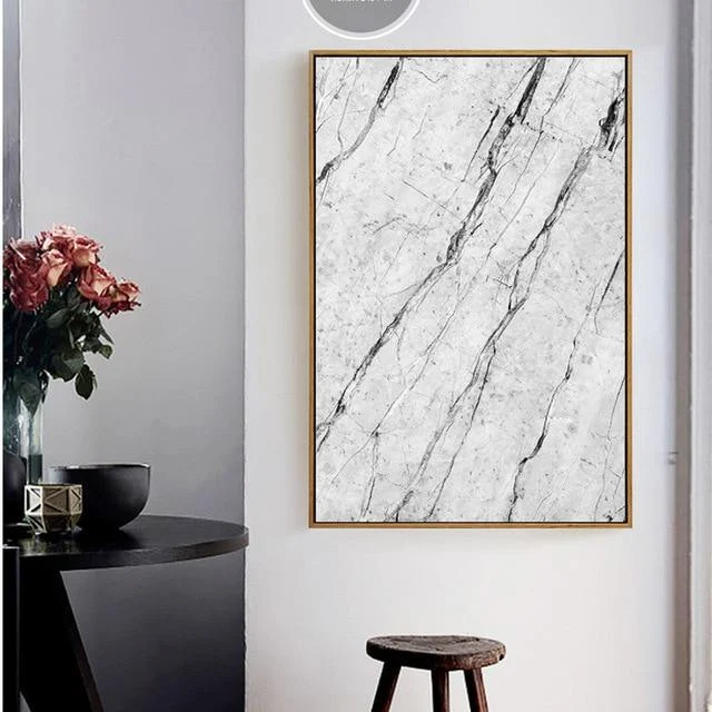 Abstract Gray Marble Vein Canvas Painting Poster Print Picture Wallpaper Living Room Home Wall Art Decoration Can Be Customized -  - #tag1#