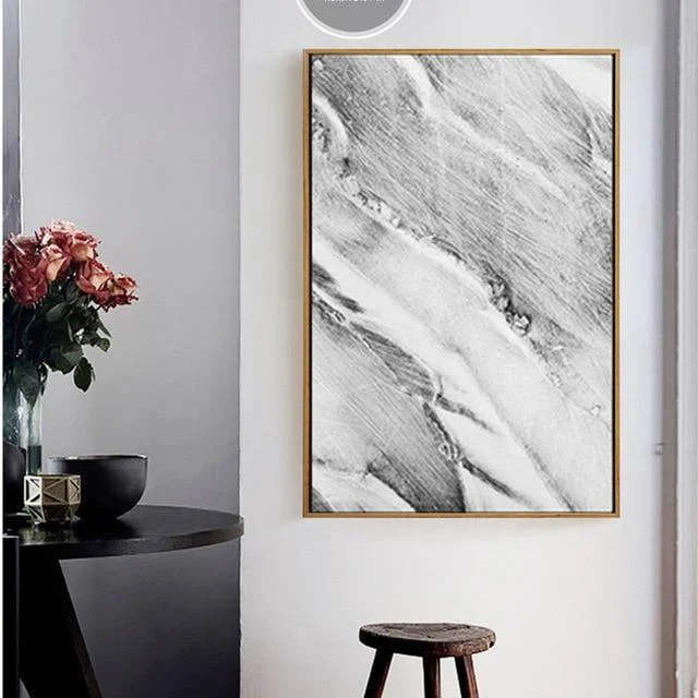 Abstract Gray Marble Vein Canvas Painting Poster Print Picture Wallpaper Living Room Home Wall Art Decoration Can Be Customized -  - #tag1#