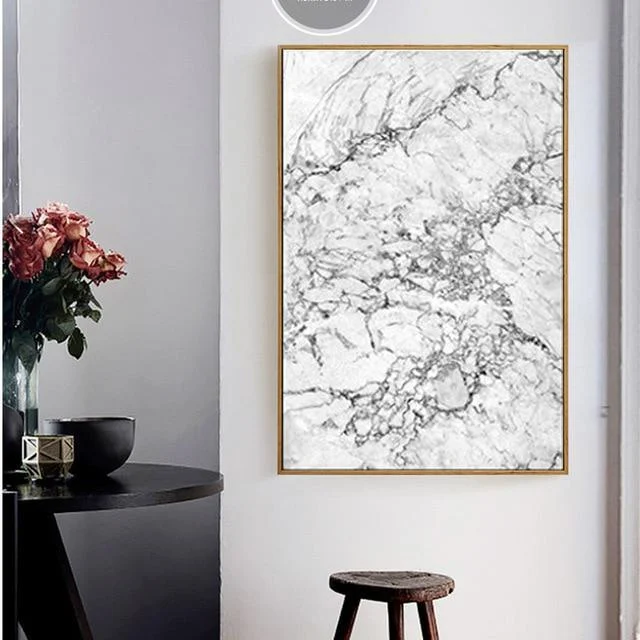 Abstract Gray Marble Vein Canvas Painting Poster Print Picture Wallpaper Living Room Home Wall Art Decoration Can Be Customized -  - #tag1#