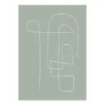 Abstract Green Line Art Canvas