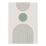 Abstract Green Line Art Canvas