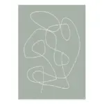 Abstract Green Line Art Canvas