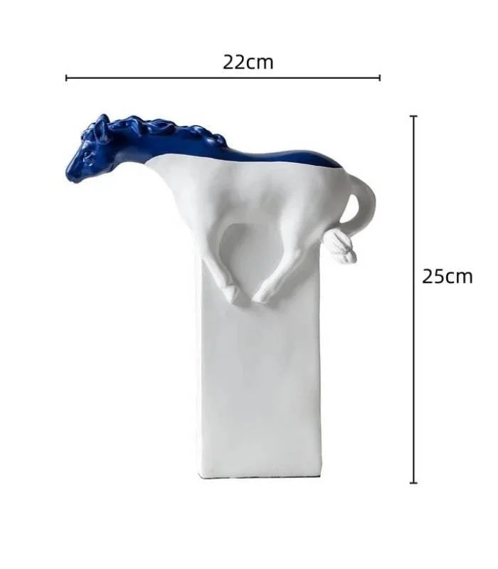 Abstract Horse Decorative Sculpture Resin White & Blue -  - #tag1#