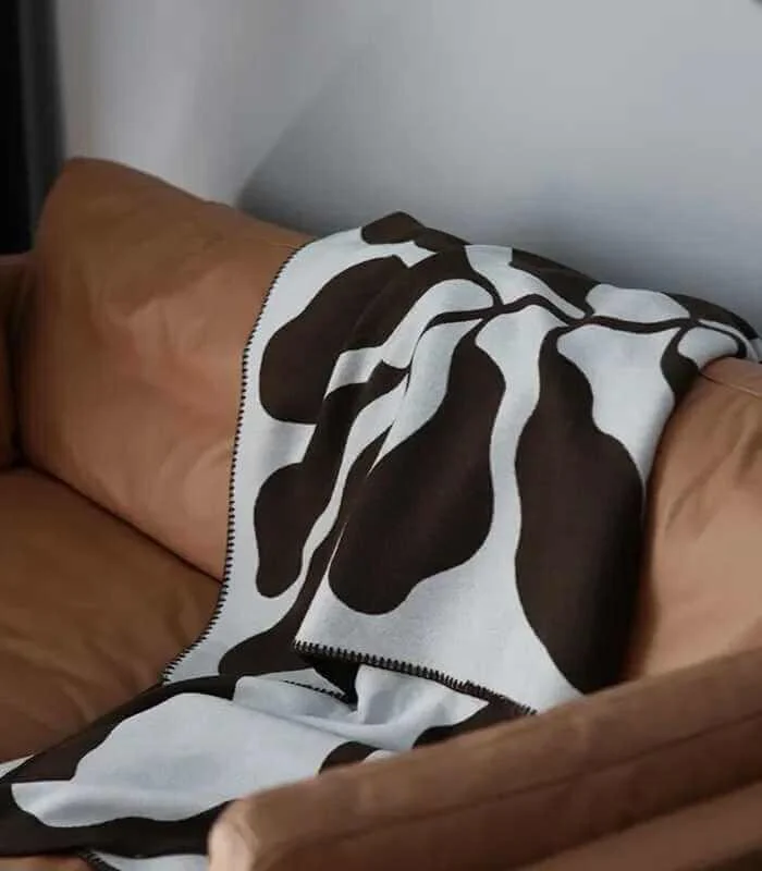 Abstract Leaf Pattern Throw Blanket Bohemian Throw Blanket Knitted  130x180 cm Coffee -  - #tag1#