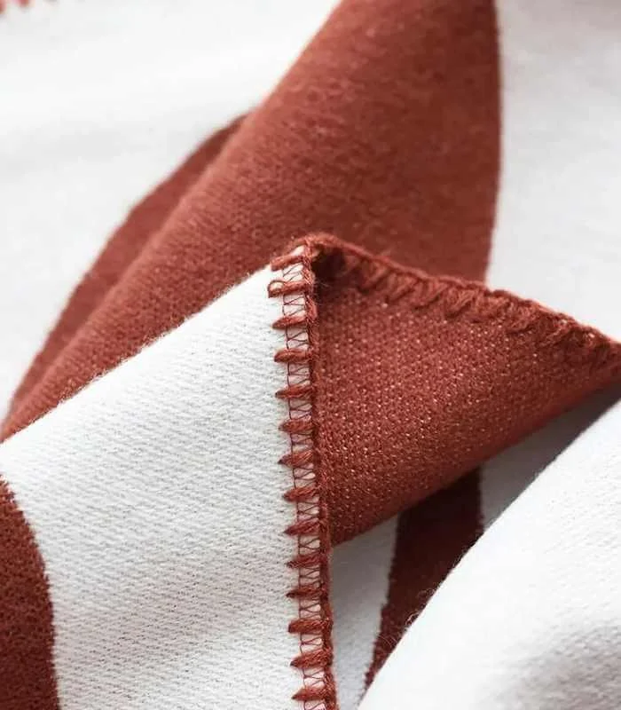 Abstract Leaf Pattern Throw Blanket Bohemian Throw Blanket Knitted  130x180 cm Red & White -  - #tag1#