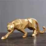Abstract Leopard Statue Modern Wildlife Sculpture