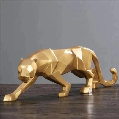 Abstract Leopard Statue: Modern Wildlife Sculpture -