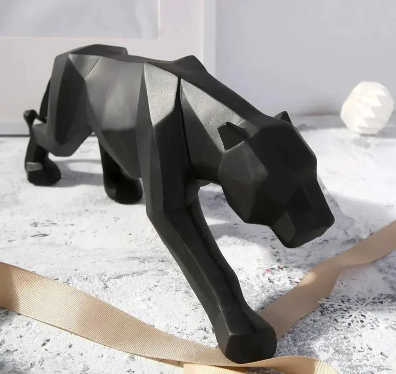 Abstract Leopard Statue Modern Wildlife Sculpture