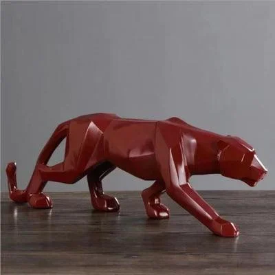 Abstract Leopard Statue: Modern Wildlife Sculpture -