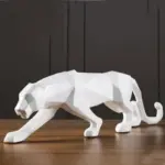Abstract Leopard Statue Modern Wildlife Sculpture