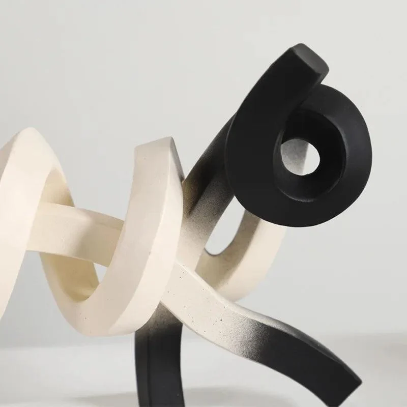 Abstract Minimalism Twisted Siamese Cat Sculpture -